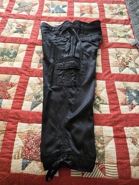 White House Black Market Black Cropped Cargo Joggers